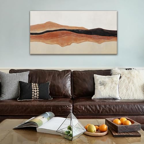 Abstract Canvas Art Wall Decor Red Brown White Wall Art 20" × 40"