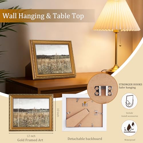 Vintage Gold Framed Wall Art for Home Decor