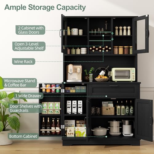 68" Kitchen Pantry Storage Cabinet