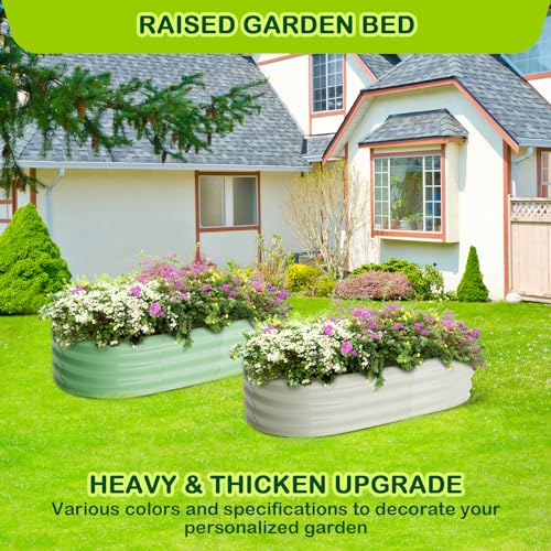 2 Pcs 4.5x2x1ft Oval Raised Garden Bed (2 Count)