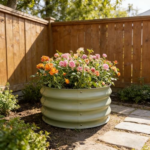 GARDMAX 2x2x1FT Galvanized Round Raised Garden Bed Kit