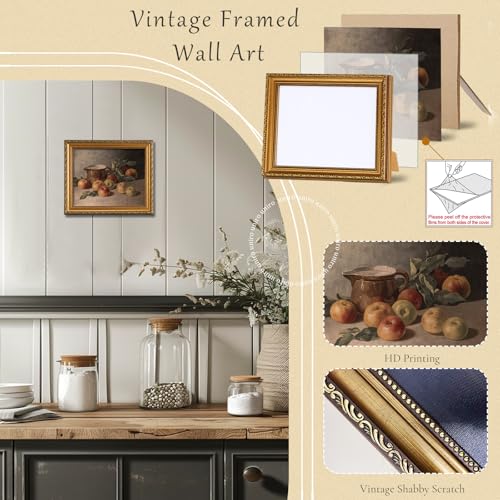 Vintage Gold Framed Wall Art for Home Decor