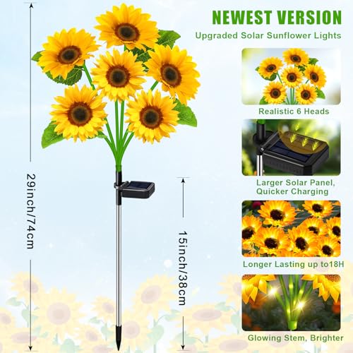 Solar Lights Outdoor Garden Decor 4 Pack (4 Count)
