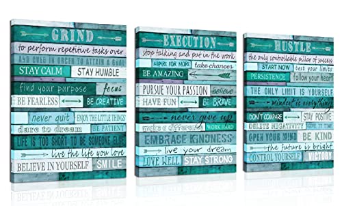Motivational Quotes Teal Wall (3 Count)