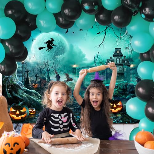 10x8ft Green Halloween Backdrop Spooky Photography Background