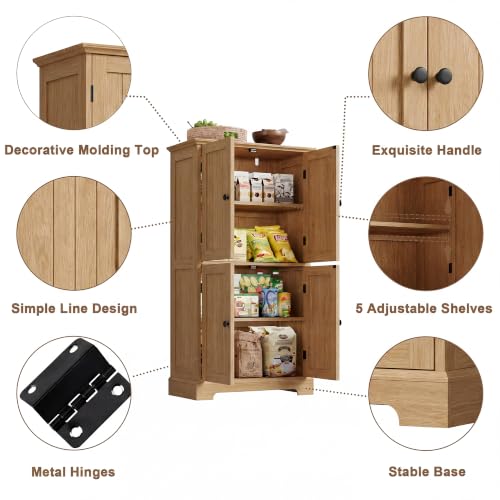Bathroom Floor Cabinet with Adjustable Shelves