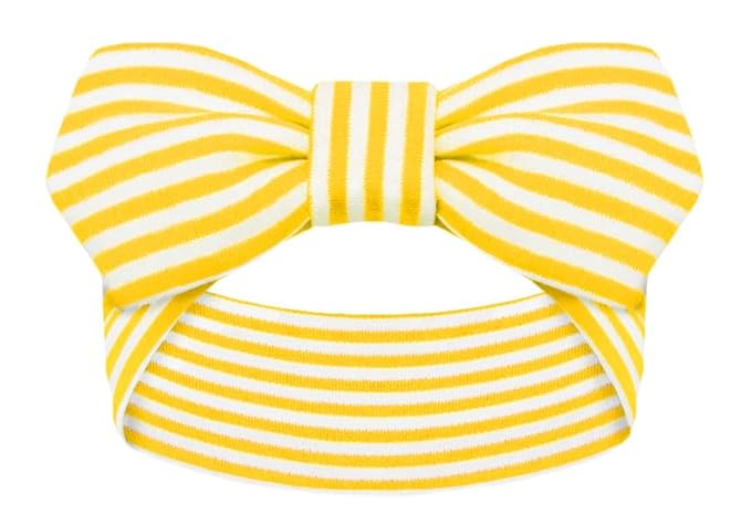 Creative Knitwear West Virginia Mountaineers Infant Girls Gold/White Striped Hair Knot Headband Embroidered Logo - Size Newborn - 4T