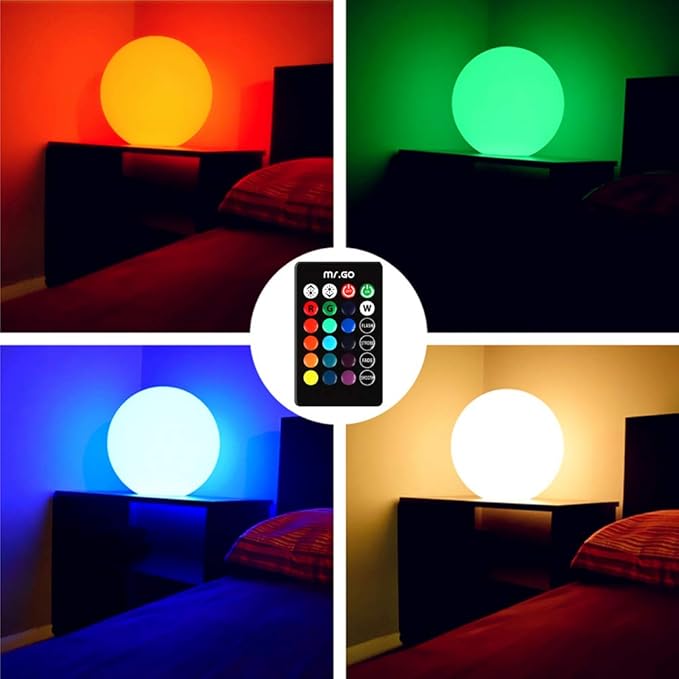 Mr.Go 20-inch Rechargeable LED Ball Light, Waterproof Outdoor Globe Lights