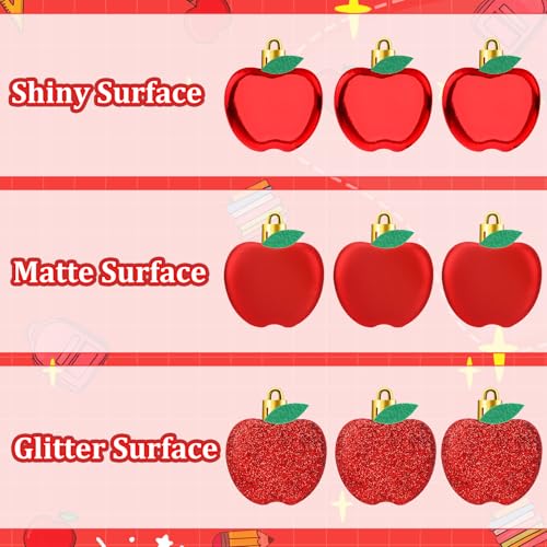 24 Pcs Back to School Apple Ornaments for Small Tree Decorations (24 Count)