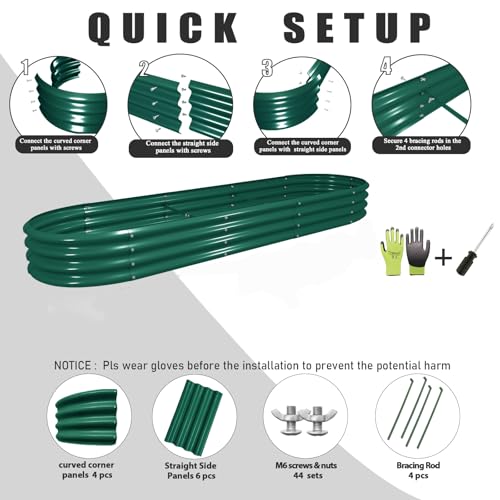 12x2x1ft Galvanized Raised Garden Bed
