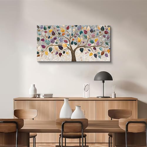 Modern Boho Tree Of Life Wall Art Prints Canvas Art Wall Decor For Living Room Colorful Wall Art Prints Artwork Aesthetic Home Tree Pictures Wall Decor Pictures For Bedroom Office Apartment Decoration 20"×40"