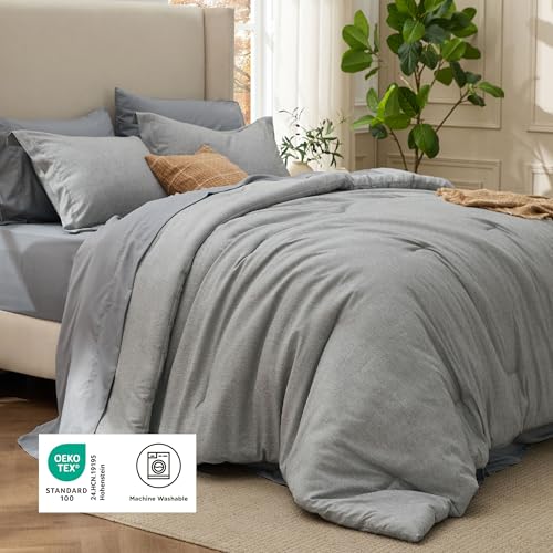 Queen Comforter Set Dark Grey