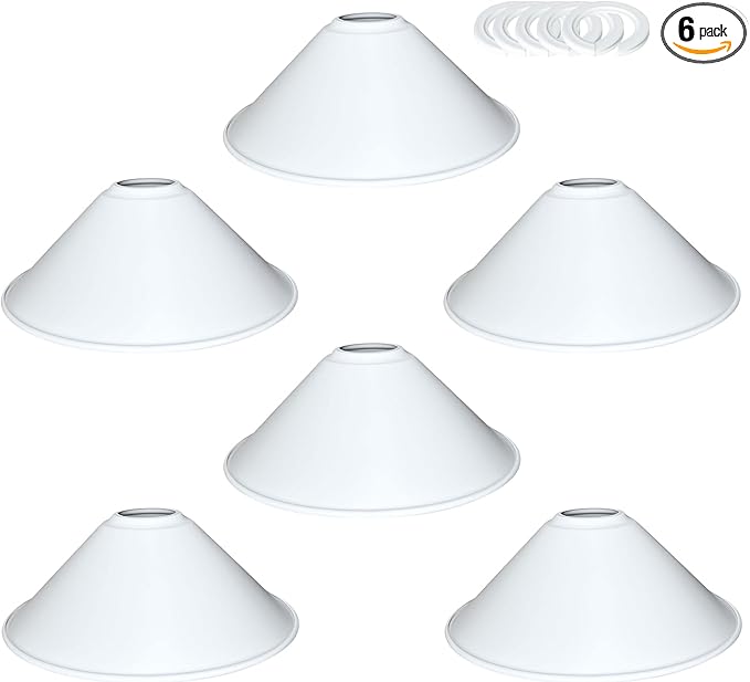 8.5" Industrial Vintage Black Iron Cone Lamp Shade, Metal Replacement Light