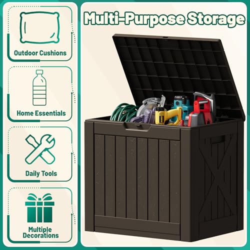 40 Gallon Deck Box Lockable Outdoor Storage Box Waterproof for Patio