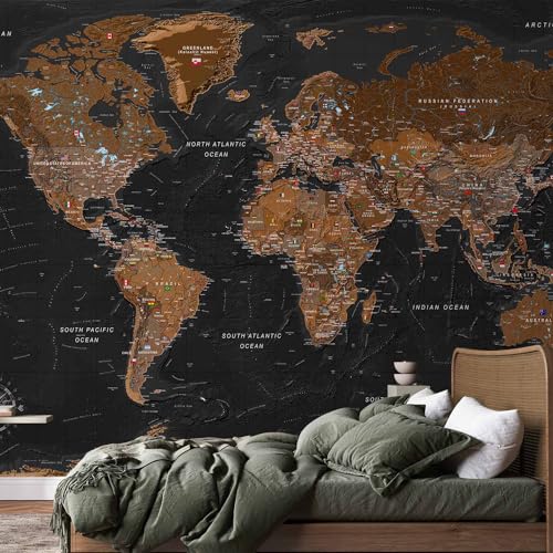 Wall Mural World Map 118x83 in (67.81 Sq Ft)