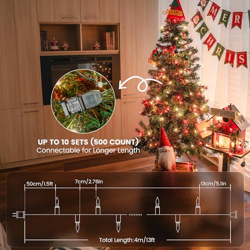 50 Count Red&Clear Christmas Lights Outdoor