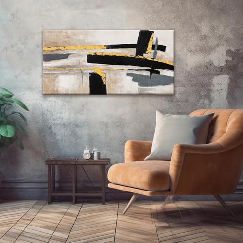 Abstract Wall Art Canvas Wall Art Decor Black And Gold Wall Art Paintings Abstract Wall Decor Artwork Pictures For Bedroom Bathroom Office Home Decor Can Be Hung Directly 20" W X 40" L