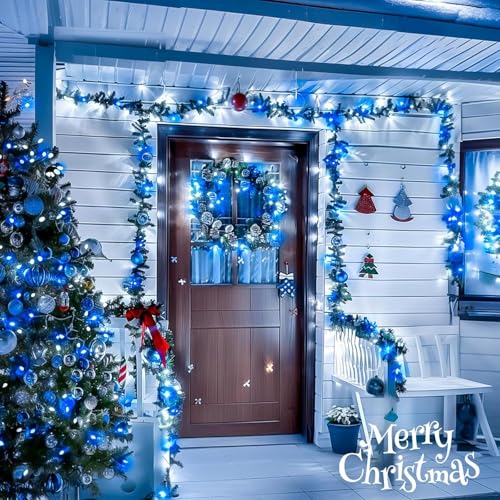 400 LED Blue and White Christmas Lights Indoor Outdoor with Remore (132 Foot)