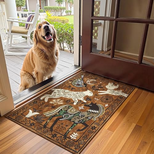 2x3 Cute Area Rug Kids Washable Fun Rug Earthy Brown Starlit Boho (6 Sq Ft)