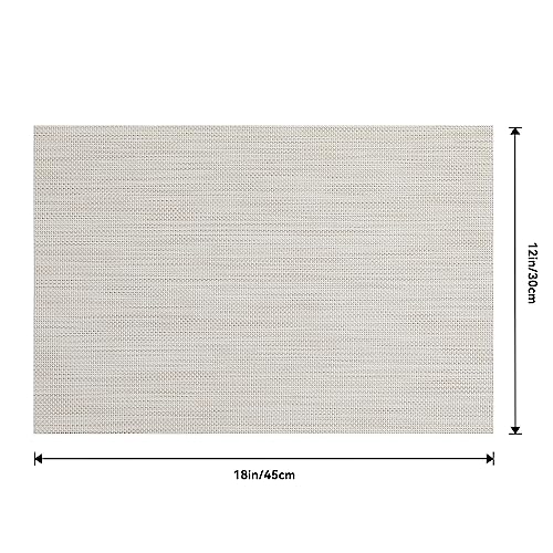 Beige White Placemats Set of 8 (8 Count)