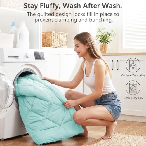 Oversized King Size Comforter Set Spa Blue