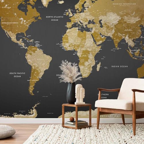Wall Mural World Map 177x124 in (152.63 Sq Ft)