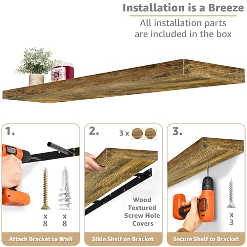 Floating Shelves for Wall Storage (3 Count)