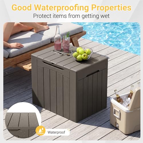 33 Gallon Resin Deck Box All Weather Outdoor Storage Boxes