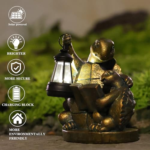 Turtle Solar Outdoor Garden Statue Lawn Yard Decor Gifts for Mom
