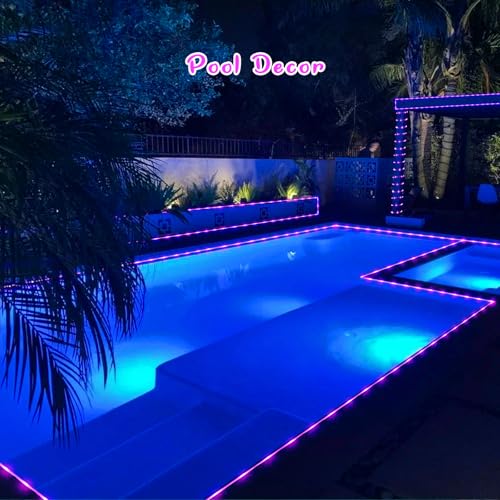 2 Pack 100LED Pink Solar Rope Lights Outdoor Waterproof (33 Foot)