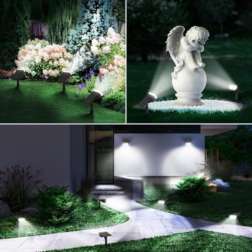 Solar Lights Outdoor Waterproof Landscape Spotlight Daylight 4 Pack (4 Count)