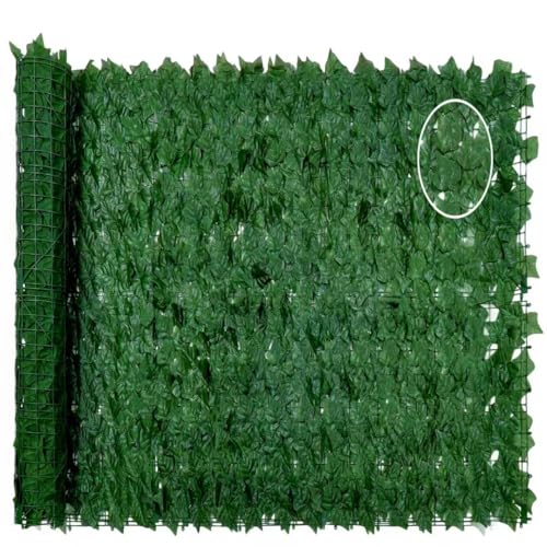 Faux Ivy Privacy Fence Screen Outdoor Expandable Artificial Greenery Roll Fake Hedge Wall Patio Green Plastic Leaf Plant Vine Grass Panels Gate Covering for Garden Yard Balcony (65 Sq Ft)