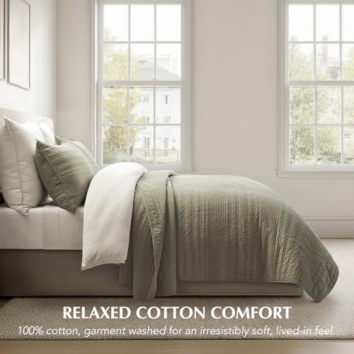 HOME 100% Cotton Modern Lines Quilt Set King Size