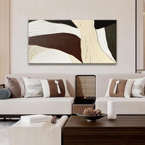 Abstract Wall Art Brown line Art Prints Multicolor Geometric line block Canvas Art Wall Decor Painting Modern Artwork Decorations For Living Room Bedroom Kitchen 24x48 In