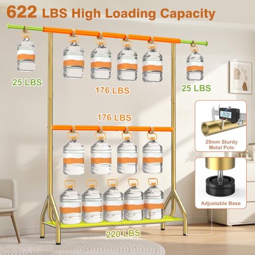 Double Rod Clothing Rack Load 622 LBS