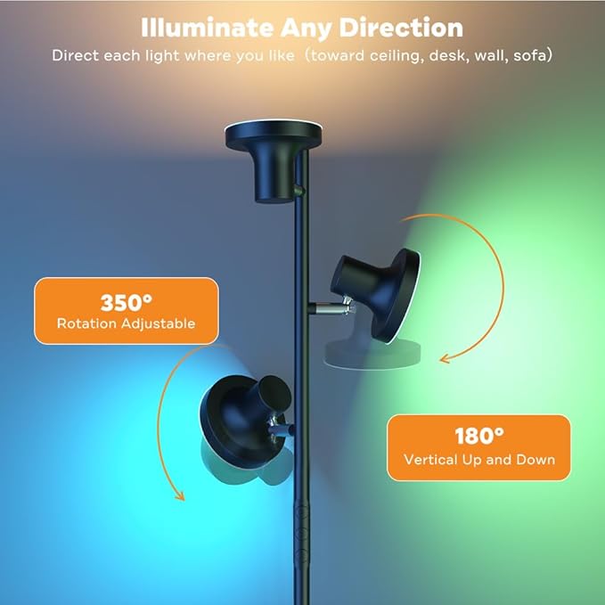 RGB Floor Lamp, 36W Bright LED Standing Lamp