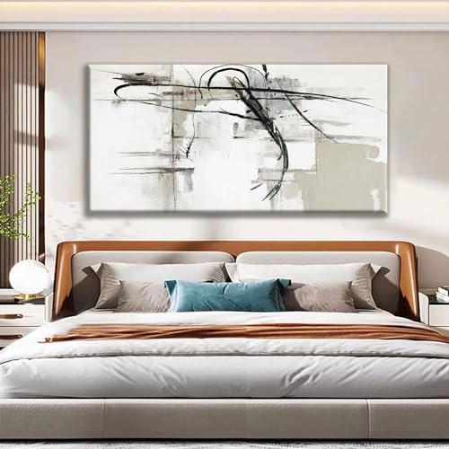 Abstract Wall Art Modern Wall Canvas Decorations Maximalist Black Line Canvas Wall Art Decor Prints Minimalist Large Artwork For Living Room Bedroom Kitchen Office Home Wall Artwork 29"×58"