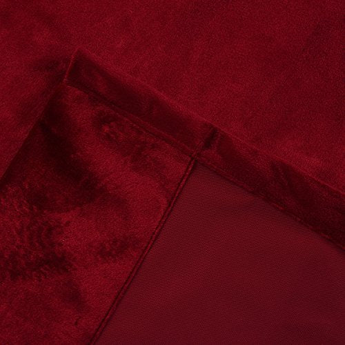 Set of 2 Classic Blackout Velvet Curtains Panels Home Theater Grommet Drapes Eyelet 52Wx84L (2 Count)