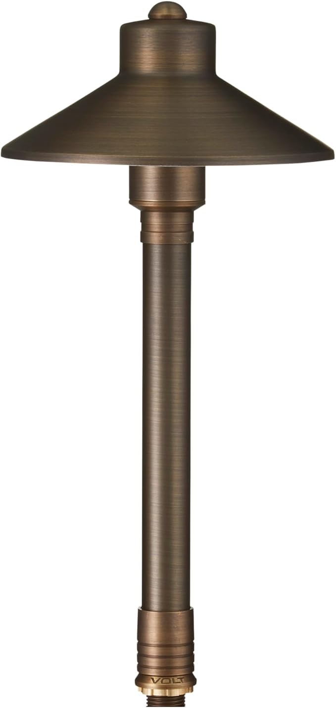VOLT Flat Hat 12V Brass Mini Path Light