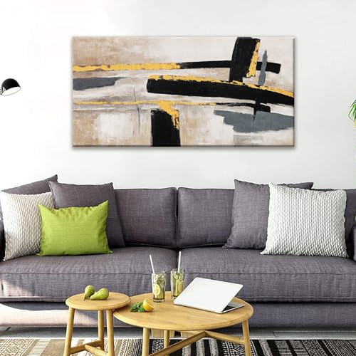 Abstract Wall Art Canvas Wall Art Decor Black And Gold Wall Art Paintings Abstract Wall Decor Artwork Pictures For Bedroom Bathroom Office Home Decor Can Be Hung Directly 20" W X 40" L