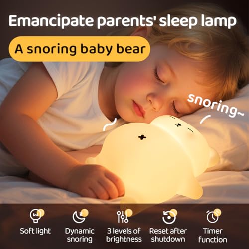 Sleeping Snoring Bear Night Light Nursery lamp for Kids