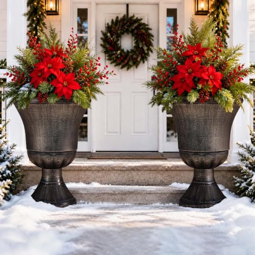 22" Tall Urn Planters Set of 2 Large Flower Pots (2 Count)