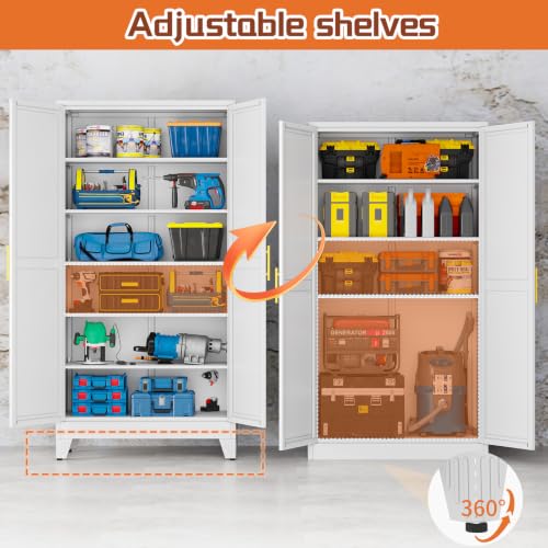 White Metal Storage Cabinet