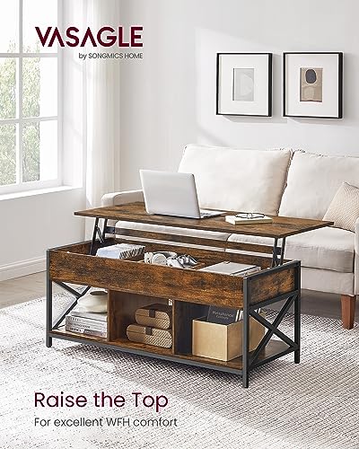 Lift Top Coffee Table with Storage Shelf