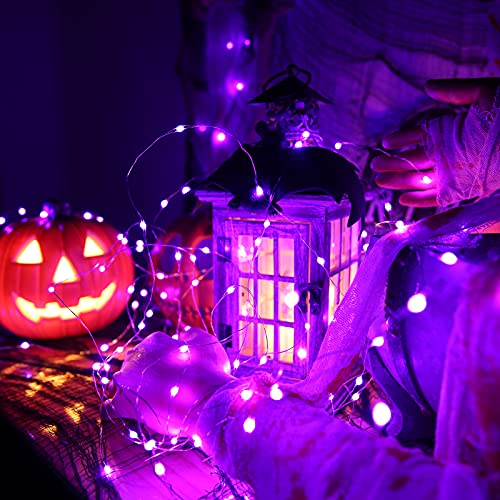 Purple Battery Halloween Fairy String Lights Remote 17.48ft 50 LED (34.96 Foot)