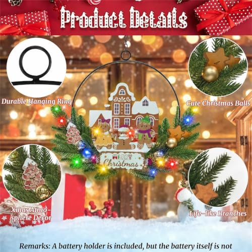 Light up Christmas Wreaths for Front Door