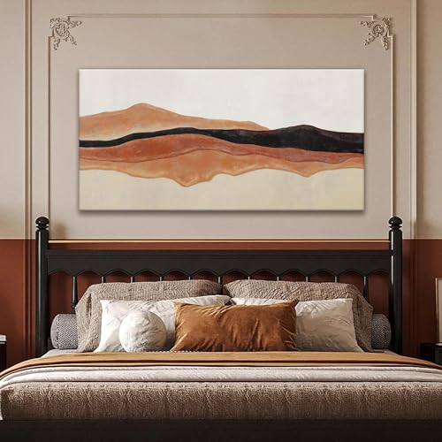 Red Brown Abstract Canvas Wall Art Decor For Living Room Prints 24" × 48"