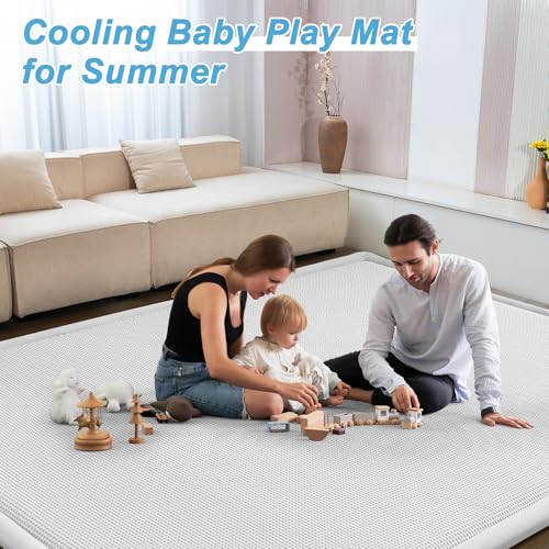 Baby Play Mat for Floor Tummy Time Nursery Rug Muscle Area Rug Playroom Rug 79x110" Elastic Foam 1.3" Thick Crawling Mat for Babies
