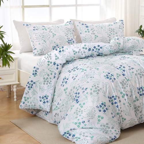 Blue Flower Full Comforter Set