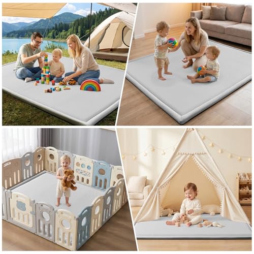 Baby Play Mat for Floor Tummy Time Nursery Rug Muscle Area Rug Playroom Rug 59x79" Elastic Foam 1.3" Thick Crawling Mat for Babies